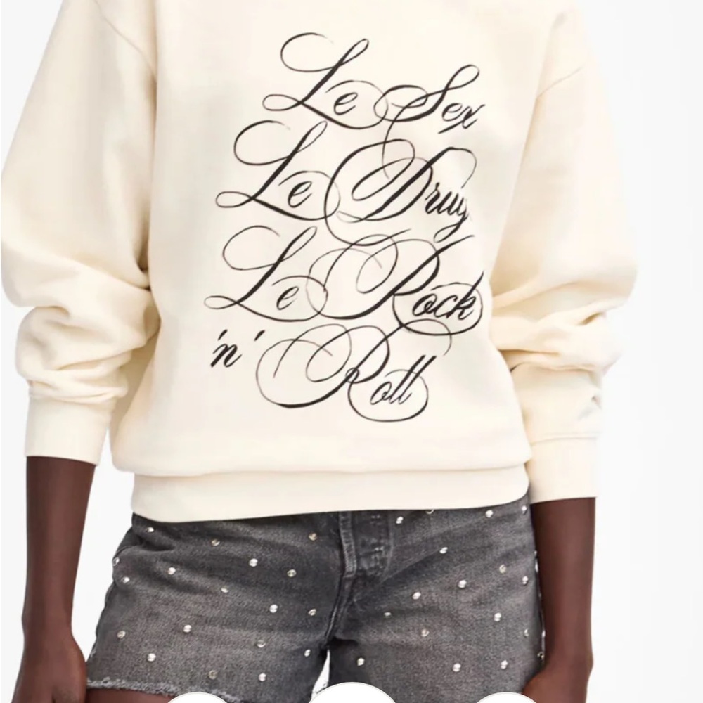 Clare V Cream Graphic Hoodie